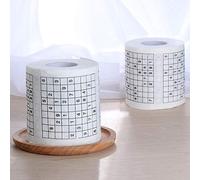 Pssopp Printed Toilet Paper, Imported Pulp Sudoku Bath Tissue Roll, Soft Comfortable 130g Novelty Bathroom Tissue with Classic Puzzle Game for Home Cafe Restaurant (As Shown)