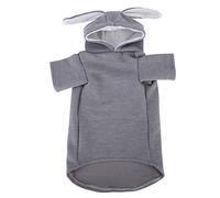 Pssopp Rabbit Ear Hooded Pet Clothes Keep Warm for Small Dogs Cats Autumn Winter with Soft Safe Non Cloth 5 Sizes 2 Colors (S)