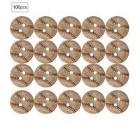 Pssopp Random Flower Wooden Buttons, Coconut Shell Crafting Buttons, 100 Pcs 4 Holes for Sewing and DIY Projects (246)