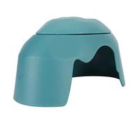 Pssopp Reptile Hides Humidification Cave, Spacious Plastic Hideout with Ceramic Bowl, Ideal for Tortoises and Lizards, Size 9.6x5.9in