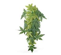 Pssopp Reptiles Artificial Vine Plastic Fake Hanging Leaves Green Simulation Plant Reptile Terrarium Habitat Decor Aquarium Fish Tank Ornament with a Sucker(40cm)