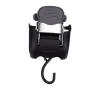 Pssopp Retractable Ratchet Tie Down Strap, Heavy Duty Boat Trailer Towing Strap with Steel Hooks, 500LB Capacity, Auto Retraction, One Hand Tightening for Marine Trailer RV Hauling