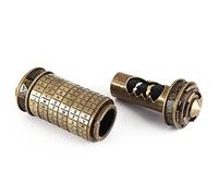 Pssopp Retro Da Vinci Code Cylinder Lock Box Alphabet Lock Jewelry Box for Valentines Day Christmas Birthday