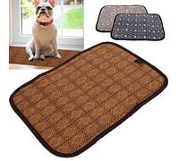 Pssopp Reversible Pet Mat with Rattan Surface and Plush Side, Breathable Cooling Pad for Dogs and Cats, Winter Warmth Sleeping Bed (XL)