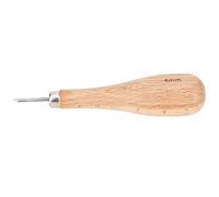 Pssopp Rhombus Awl Point Awl Leather Craft Tool with Beech Handle and Steel Cone for Leather Punching and Crafting 3mm 4mm 5-6mm Bending Tip (Beech + White Steel 2)