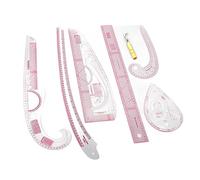 Pssopp Righetti Sewing Set Detailed Lines Complete Tools for The Creation of Motifs, Script French Curve 7 Pieces Sets with Staircases for Beginners and Designers, Plastic and Solid Wood