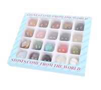 Pssopp Rock Collection Box, Stone Set with 20 Unique Crystals and Minerals for Kids Learning and Home Decor, Educational Gemstone Kit for Ages 5 and Up