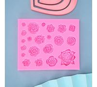 Pssopp Rose Flower Silicone Mold Floral Cake Mold Blossom Candy for Chocolate Soap Candle with Food Grade Material -40℃ to 230℃ for Baking DIY Craft Fondant