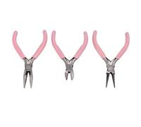 Pssopp Round Needle Crafts Pliers Set, Carbon Steel Cutting Tools for Jewelry Making, 3-Piece Kit for Enthusiasts