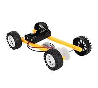 Pssopp School Supplies Scientific Pack DC Motor Vehicle Educational Toy Car with Ecological Wood Materials for Children Learning Math Physics Basics Gear Drive Car, DIY Educational Toy