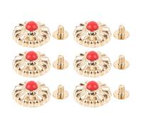 Pssopp Screw Back Buttons, Metal Decorative Buttons, 16.5mm Daisy Pattern Floral Rivet for Bag Decoration