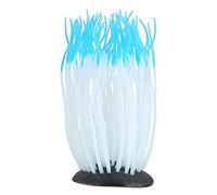 Pssopp Simulation Silicone Luminous Sea Anemone Ornament Artificial Coral Plant Eco-Friendly Simulation Sea Anemone for Aquarium Fish Tank Decoration with Suction Cup(Blue)