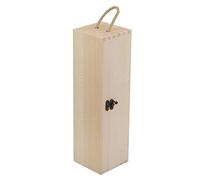 Pssopp Single Bottle Wine Box, Wooden Carrying Case for 750ml Red Wine