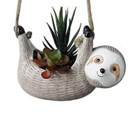Pssopp Sloth Hanging Flowerpot, Succulent Plant Pots, Large Hanging Planters for Outdoor Indoor Plants, Bring More Fun to Your Home, Office, Yard, Terrace with, Animal Planters (Sloth hanging blue