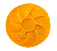 Pssopp Slow Feeder Insert, Silicone 7.48x7.48x1.18in Anti Slip Interactive Puzzle Feeder for Puppy Large Breed Dogs Bowl (Yellow)