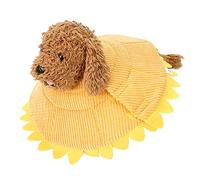 Pssopp Soft Plush Sunflower Recovery Collar with Hook Loop for Dogs Cats, Comfy Cone Pet Neck Collar Adjustable Sizes S M L XL (L)