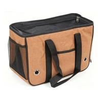 Pssopp Soft Sided Cat Carrier, 50×19×30cm Airline Approved Pet Carrier Collapsible Travel Puppy Crate for Hiking Subways Airplane Car (M 44 X 18 X 28cm, for Up to 5kg)