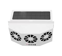 Pssopp Solar, Powered By Car, Efficient Car Cooler Wide Angle 3 Exhaust Fan Ventilation to the Energy From the White Fan's Cooling Energy Economy