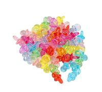 Pssopp Soothing Pacifier Mini Acrylic Pacifier, Mini Transparent Pink and Blue Toys Suitable for Birthday Decorations and Baby Showers Nan (Transparent Mixed Colors)