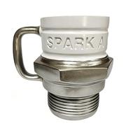 Pssopp Spark Plug Coffee Mug, 304 Stainless Steel 14oz Car Themed Novelty Cup Hex Nut Design No Rust Retain Taste for Mechanic Auto Lovers Garage Decor (White Glaze)