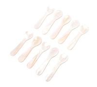 Pssopp Spoons 3.54 Inch Shell Material No Metal Flavor for Eggs Ice Cream Sugar Coffee 10 Pack Appetizer Spoons, Mother of Pearl