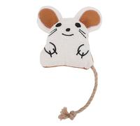 Pssopp Squeaky Interactive Chew Toy, Plush Cat Chew Fetch Training Tough Toy for Boredom and Teething Indoor (Mouse)