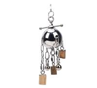 Pssopp Stainless Steel Bird Bell Toy, Interactive Exploring Educational Game Parrot Cage Bite Toys for Parakeet Cockatiel Conure