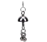 Pssopp Stainless Steel Bird Bell Toy Large Chew Toy with Hanging Bells and Puzzle Design for Macaws Cockatoos African Greys Conures