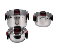 Pssopp Stainless Steel Cookware Set, 1.8L 2.7L 5.8L 3 Piece