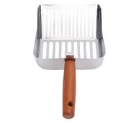 Pssopp Stainless Steel Deep Kitty Scooper Cat Litter Scoop, Stainless Steel Deep Kitty Scooper Long Handle Kitten Pooper Lifter for Pet Easy Waste Removal Efficient Sifting Cat Supplies