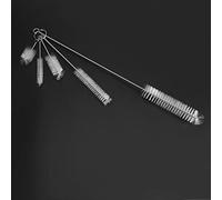 Pssopp Stainless Steel Fish Tank Filter Cleaning Brush Set, 5Pc Aquarium Tube Brush with Nylon Bristles, 7cm to 35cm Sizes, Hook Design for Pump Bottle Pipe Cleaning