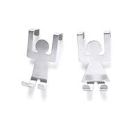 Pssopp Stainless Steel Over Door Hook 2 Pack Cartoon Man Shaped Kitchen Towel Hanger with Strong Bearing Capacity for Cabinet Door Organizer