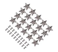 Pssopp Star Rivets, Five Point Studs Star Studs 18mm Antique Silver Alloy 3x7mm Flared Shank Polished Finish Placeholder with Trumpet Base for Leather Craft Clothing Bags Belts