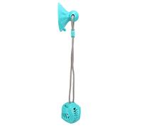 Pssopp Suction Cup Dog Chew Toy TPR Interactive Chew Ball with Squeaker and Treat Dispensing Rope Tug 42cm Teeth Cleaning Toy for Indoor Outdoor Small Medium Large Dogs (Lake Blue)