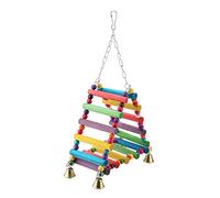 Pssopp Swing Toys, Colorful Bird Perch and Ladder, Ideal for Parakeets and Small Birds, Fun Climbing and Chewing Activity