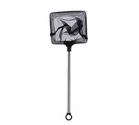 Pssopp Telescopic Fishing Net Adjustable Aquarium Net Mini Landing with 16cm to 44cm Handle and Hanging Ring for Fish Tank Shrimp Square Round (Square)