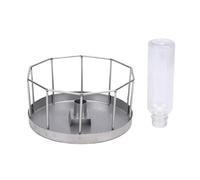 Pssopp Tortoise Feeding Dish, Stainless Steel Automatic Reptile Water Dispenser Bearded Dragon Water Bowl for Amphibians Snake Lizard Chameleon (Small)