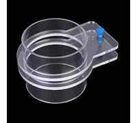 Pssopp Transparent Acrylic Fish Feeding Ring Adjustable Aquarium Feeder Clip on Fish Tank with Plastic Screws for Floating Food Control (100mm)