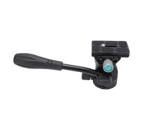 Pssopp Tripod Fluid Head, 360° Panorama Quick Release Plate and Handle Drag Pan Head with Steel Handle for Compact Video Cameras