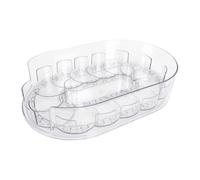 Pssopp Turntable Organizer Fridge Storage Box, Lazy Susans 360 Degree Rotating Storage Carousel Bin Lazy Susan for Kitchen Cabinet Bathroom Office Turntable Organizer Fridge (Transparent)