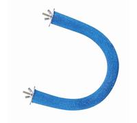 Pssopp U Shape Toy, Quartz Sand Wood Perch Stand for Nail, Beak Trimming, Easily Attachable to Cage, Detachable Parts, Suitable for Exercise, Play, and Climbing (Blue)