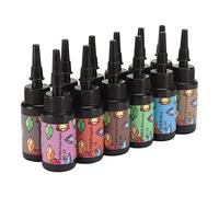 Pssopp UV Resin Set 12Pcs Quick Curing Vivid Colored UV Resin for DIY Jewelry Making, 10mlBottle Glue Kit for Crafters and Artists