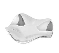 Pssopp Vegetable Plate/fruit Plate/Tray Tray, Decorative Retro Trinket Dish Silver Vanity Ring Holder Dish for Keys Perfume Mother's Day Christmas Thanksgiving Birthday Gifts Ceramic (Bright Silver)