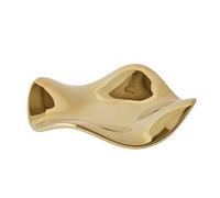Pssopp Vegetable Plate/fruit Plate/Tray Tray, Decorative Retro Trinket Dish Silver Vanity Ring Holder Dish for Keys Perfume Mother's Day Christmas Thanksgiving Birthday Gifts Ceramic (Bright Gold)