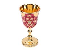 Pssopp Vintage Goblet Medieval Goblet, Delicate Retro Decorative Wine Cup for Home Bar Party Wedding Renaissance (Red)