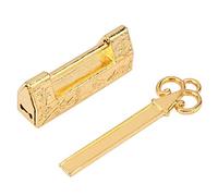 Pssopp Vintage Padlock, Chinese Style Traditional Magpie Flowers Padlock,Mini Antique for Vintage Furniture with Unique Design and Exquisite Workmanship, Small Retro (Magpie Golden)