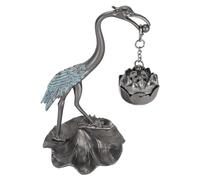 Pssopp Vintage Style Crane Hanging Incense Burner, Multifunctional Alloy Material Lotus Flower Incense Holder, Serene and Elegant Decor for Home Indoor