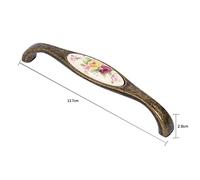 Pssopp Vintage Style, Rose Flower Pattern Ceramic **Door Handle, Drawer Pull, Drop Handle** 8 Sizes, Alloy Material, Practical, Screw Included, Kitchen Cupboard, Drawer, Cabinet, with (6#)