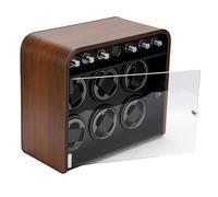 Pssopp Watch Winder, Wooden Automatic Watch Shaker with 5 Modes and LED Light, 10dB Quiet Organizer for Men Women, Desk Collectors