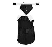 Pssopp Wedding Dress for Elegant Pets Classic Dogs with Vertical Stripes Tuxedo Costume for Polyester Material for Weddings and Birthday Parties (S)